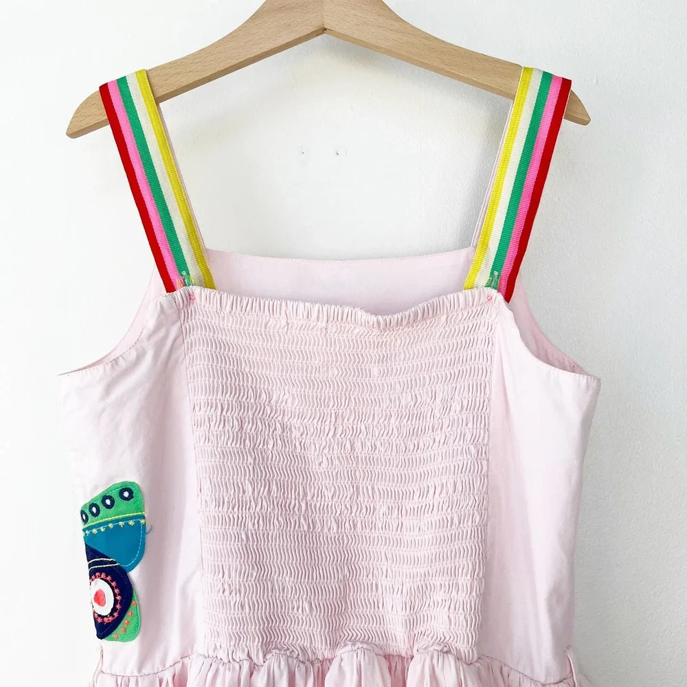 Mini Boden Pink Dress with Colorful Butterfly Design - Picture 4 of 11